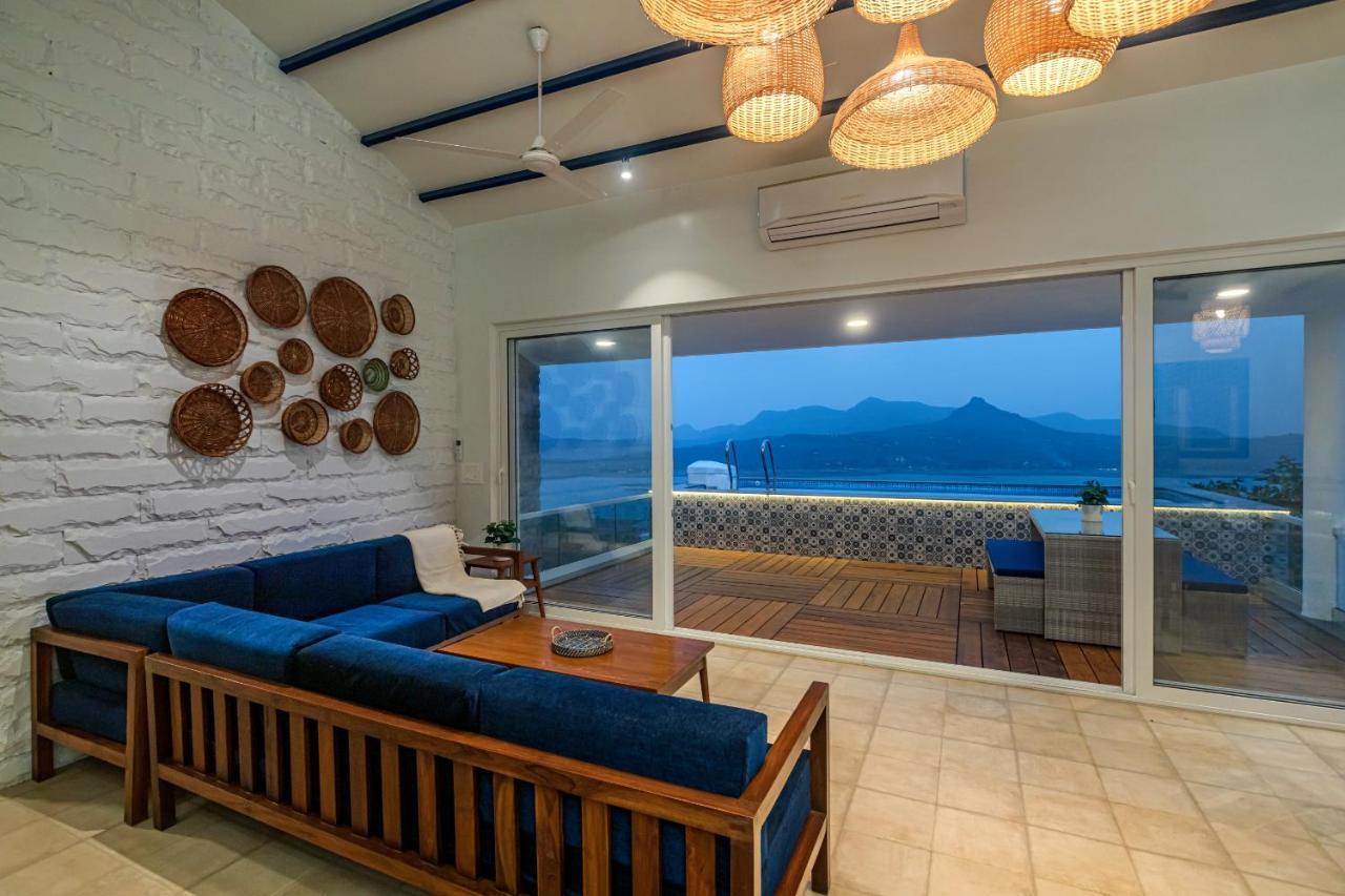 Saffronstays Kaia Waters By Kosha Villas, Pawna - Greek Style Villa With Panoramic View Of Pawna Lake Kolvan Экстерьер фото